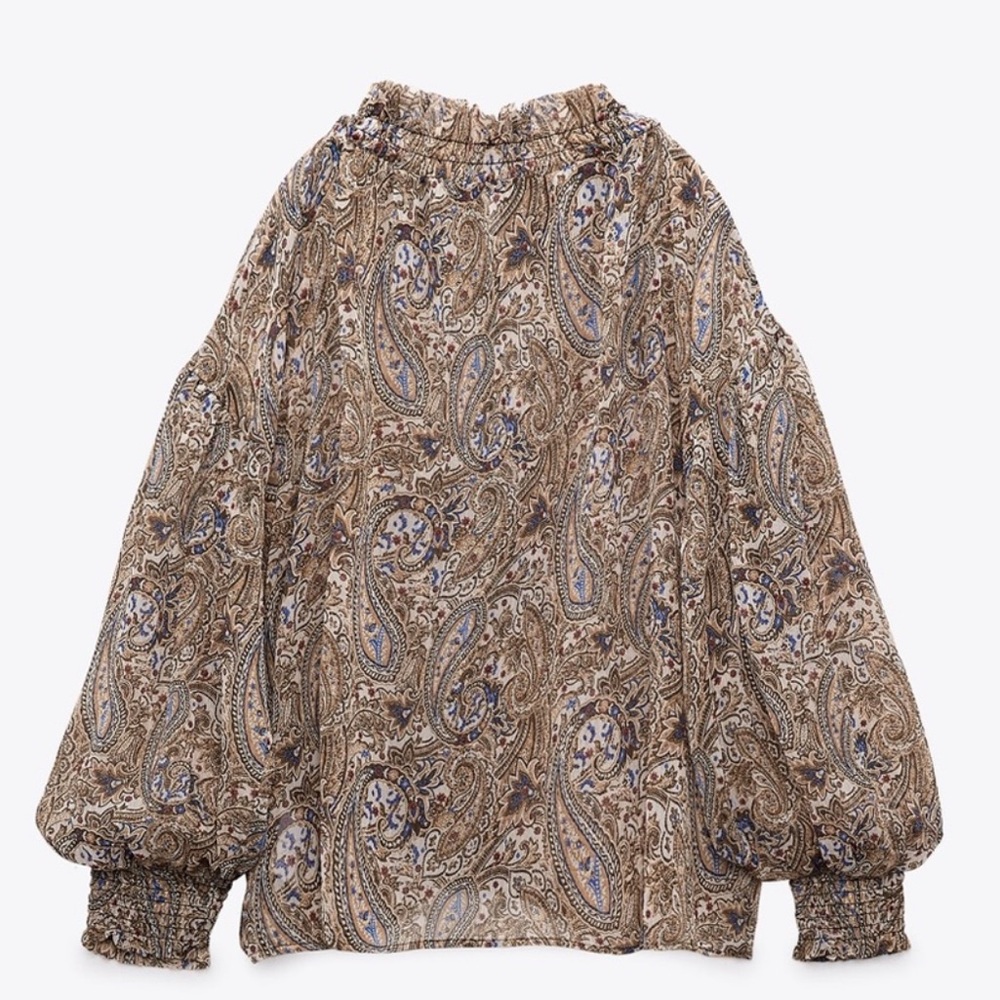 💫 Zara Boho Paisley Print Blouse 💫 - Picture 7 of 8